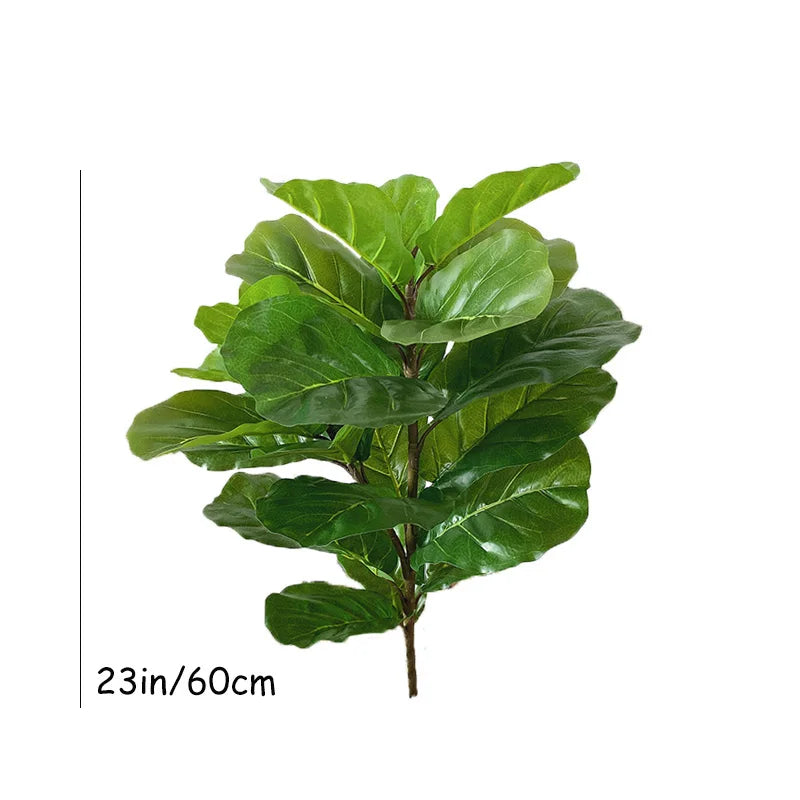 23-41in Artificial Ficus Tree Fake Plants Tropical Plastic Palm Tree Real Touch Banyan Leafs Home Shop Office Garden