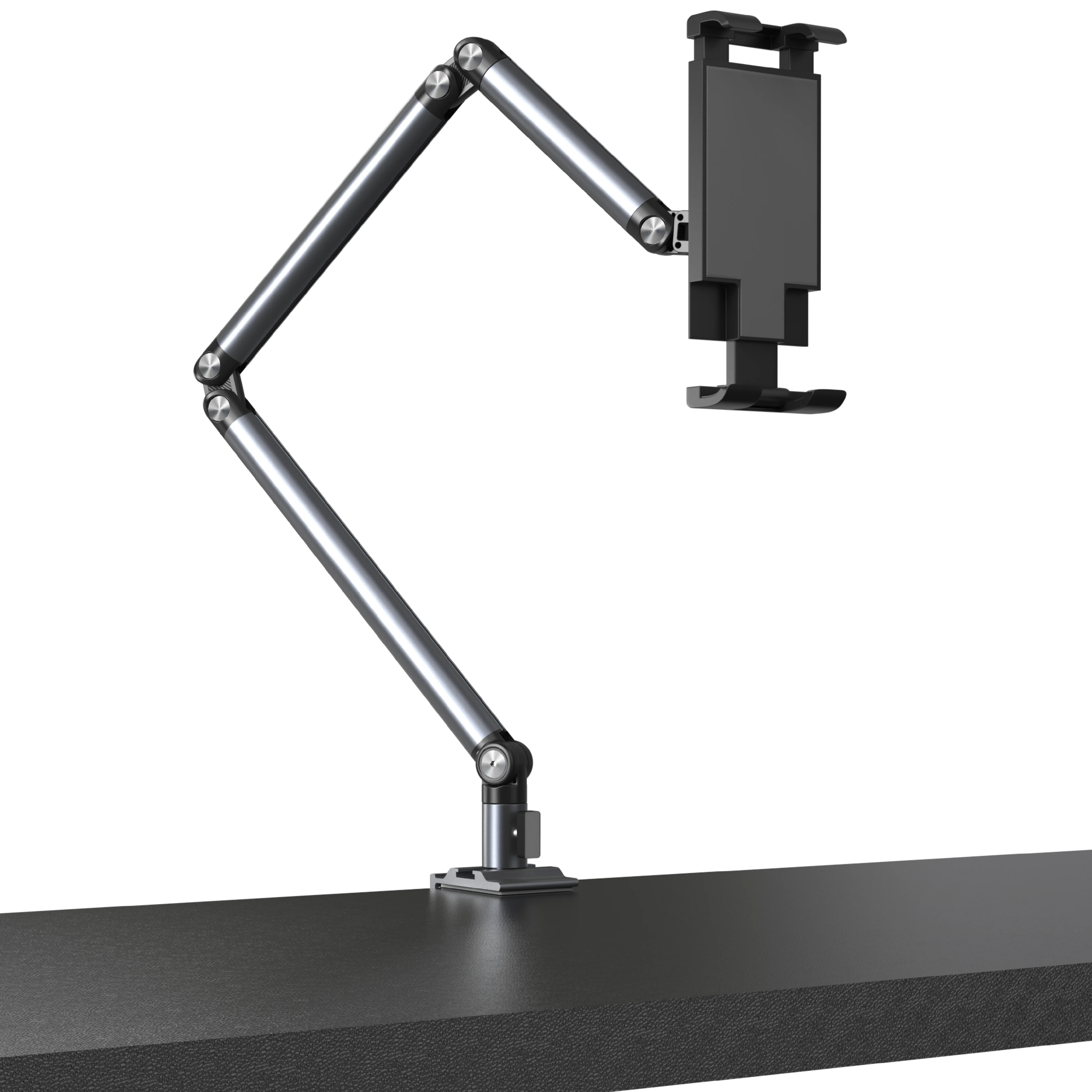 Kimdoole Adjustable Tablet Stand Foldable Aluminum Universal Flexible Holder 360 Degree Rotation for 4.5-12.9 Inches