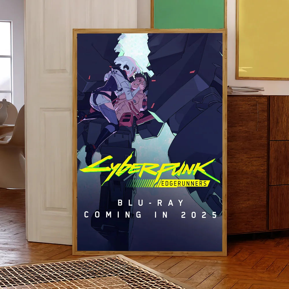 Anime C-Cyberpunk E-Edgerunners Poster Self Adhesive Painting Living Room Office Decoration Bedroom Home Wall Sticker