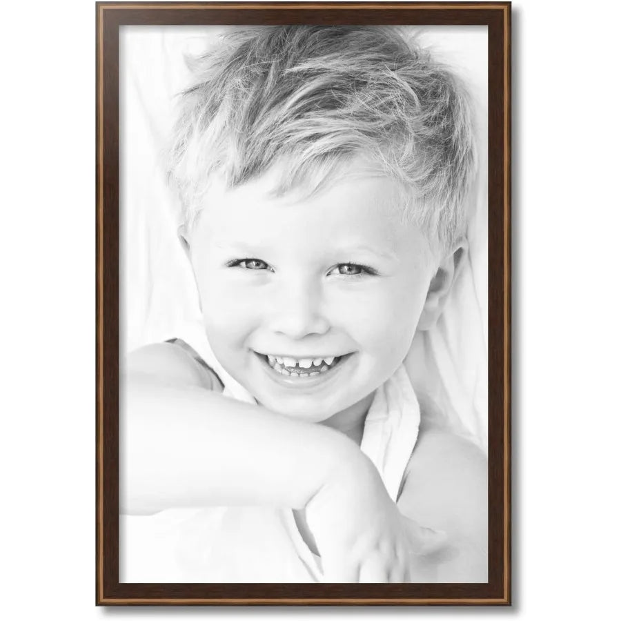 20x30 Inch Brown Picture Frame for Home Decor and Office Use 1.25 Inch Custom Wood Poster Frame with Contrast Walnut