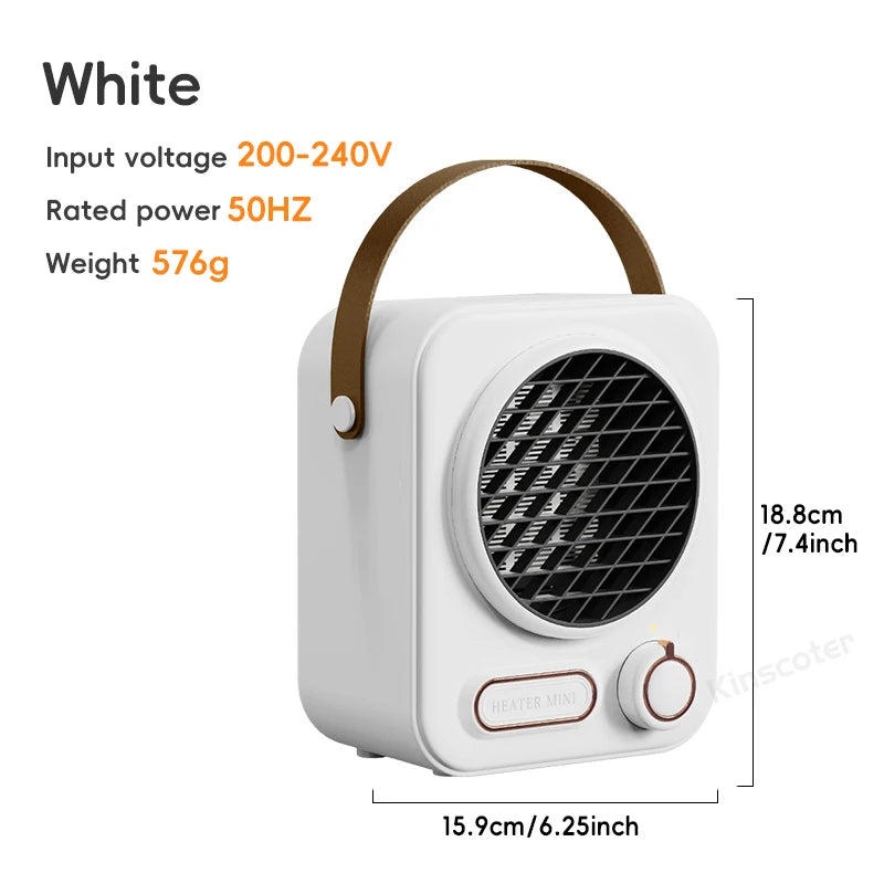 KINSCOTER Electric Heater Indoor Portable Mini Space Heater 1000W Fast Heating Fan Office Home PTC Energy Saving