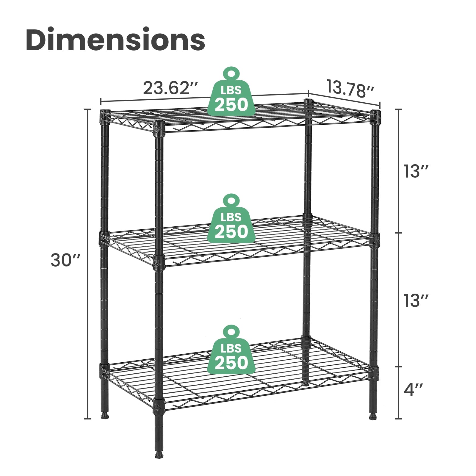 JHK 3-5 Tier Storage Bookshelf Adjustable Metal Wire Racks Heavy Duty Standing Shelf Organizer for Living Room