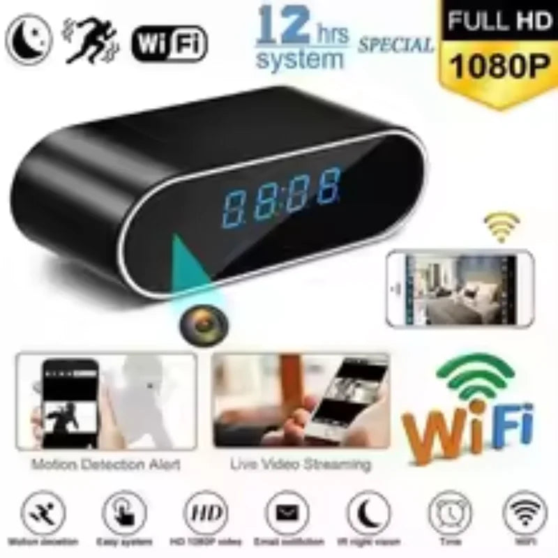 Digital Alarm Clock Full HD Clock Camera Home and Office