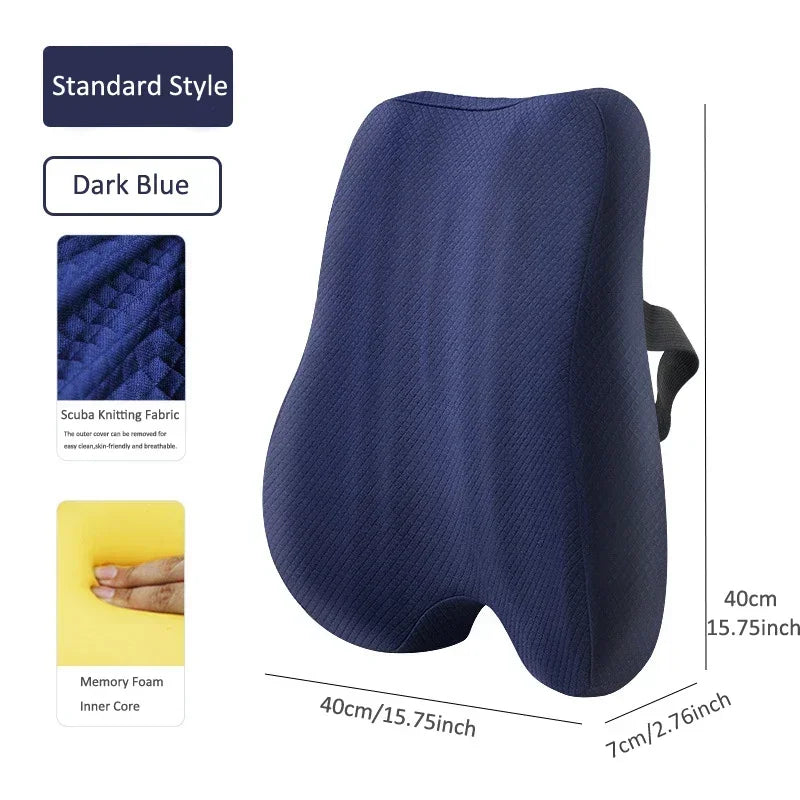 Orthopedic Memory Foam Seat Cushion Set Coccyx Support Cushion Office Chair Waist Back Lumbar Car Seat Hip Massage Pad