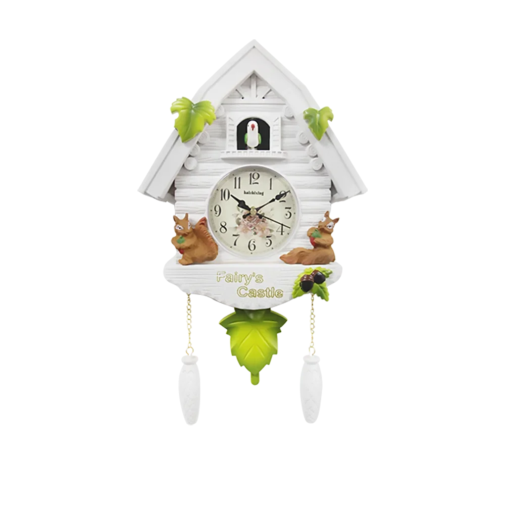 1pc Cuckoo Wall Clock Daytime Hourly Alarm Pendulum Quartz Watch Silent Wall Clock for Home Living Room Decoration Wall