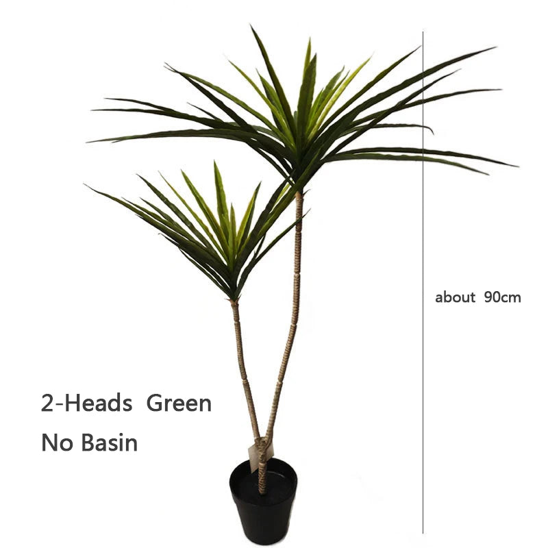 New 90-120cm Artificial Dracaena Plants Fake Plastic Palm Leaves Cycas Plant For Home Indoor Garden Decor Fake Tropical