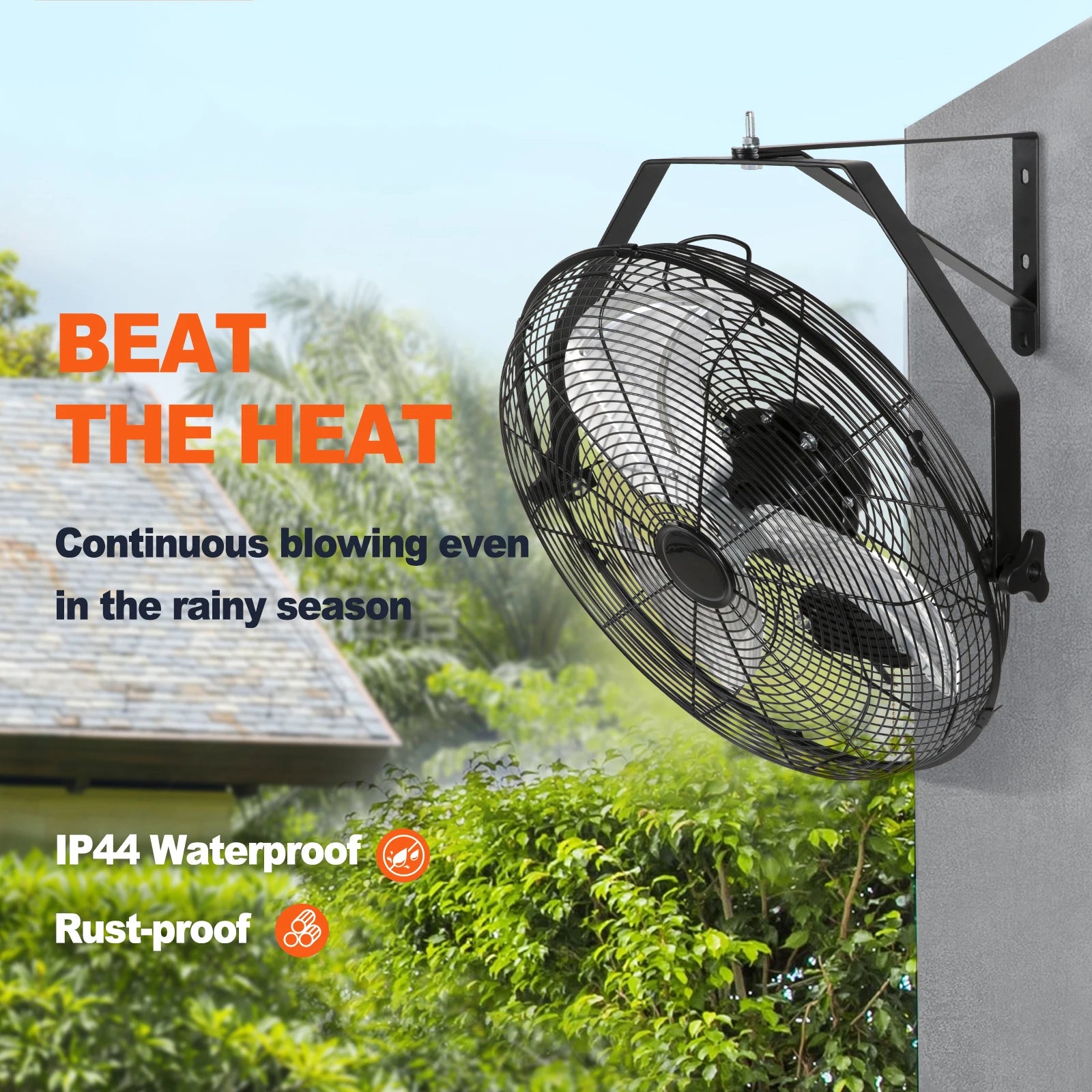 SucceBuy Wall Mount Fan High Velocity Waterproof Oscillating Industrial Wall Fan for Warehouse Greenhouse Patio ETL