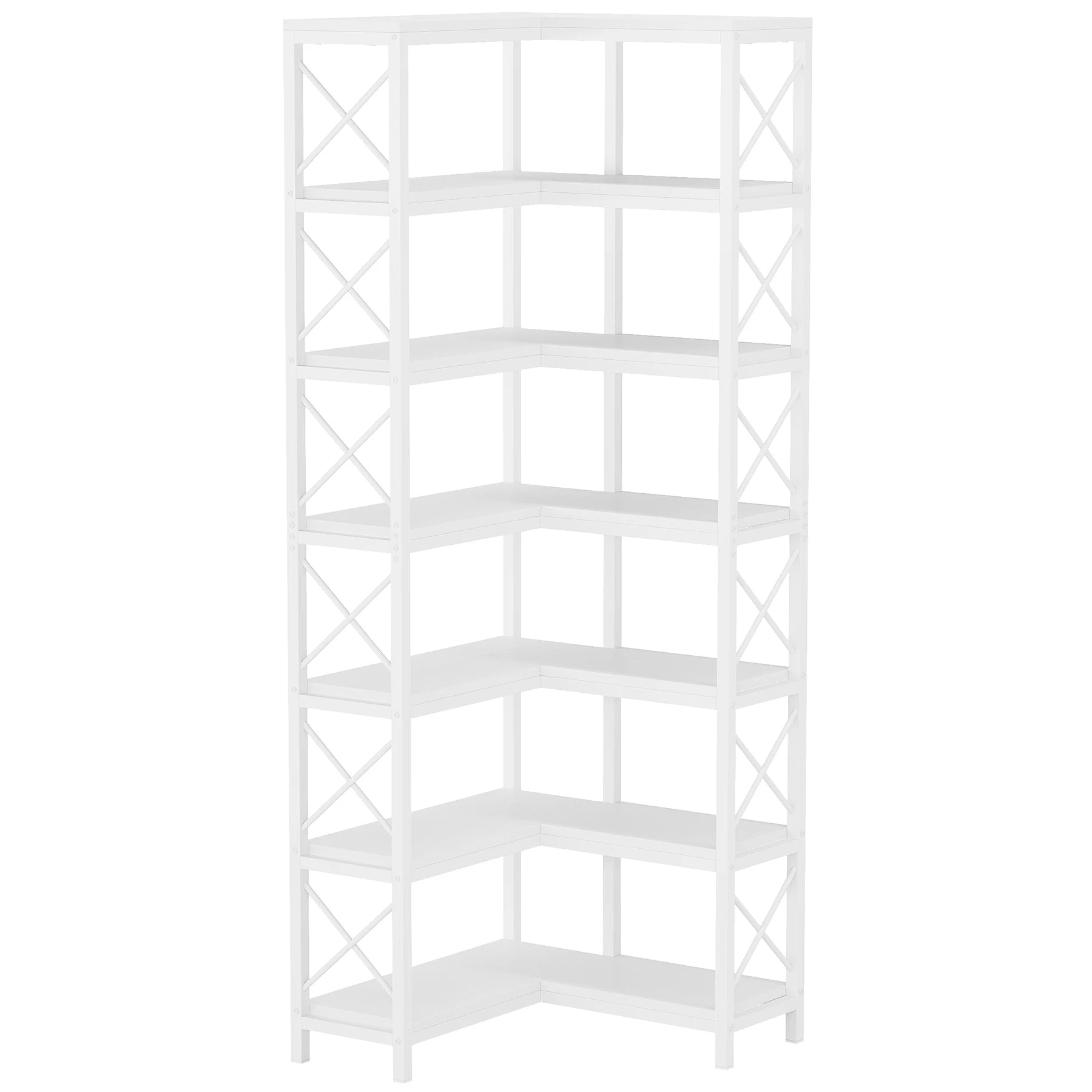 Tribesigns 7-Shelf Corner Bookshelf,Large Modern Corner Bookcase 7-Tier Tall Corner Shelf Storage Display Rack