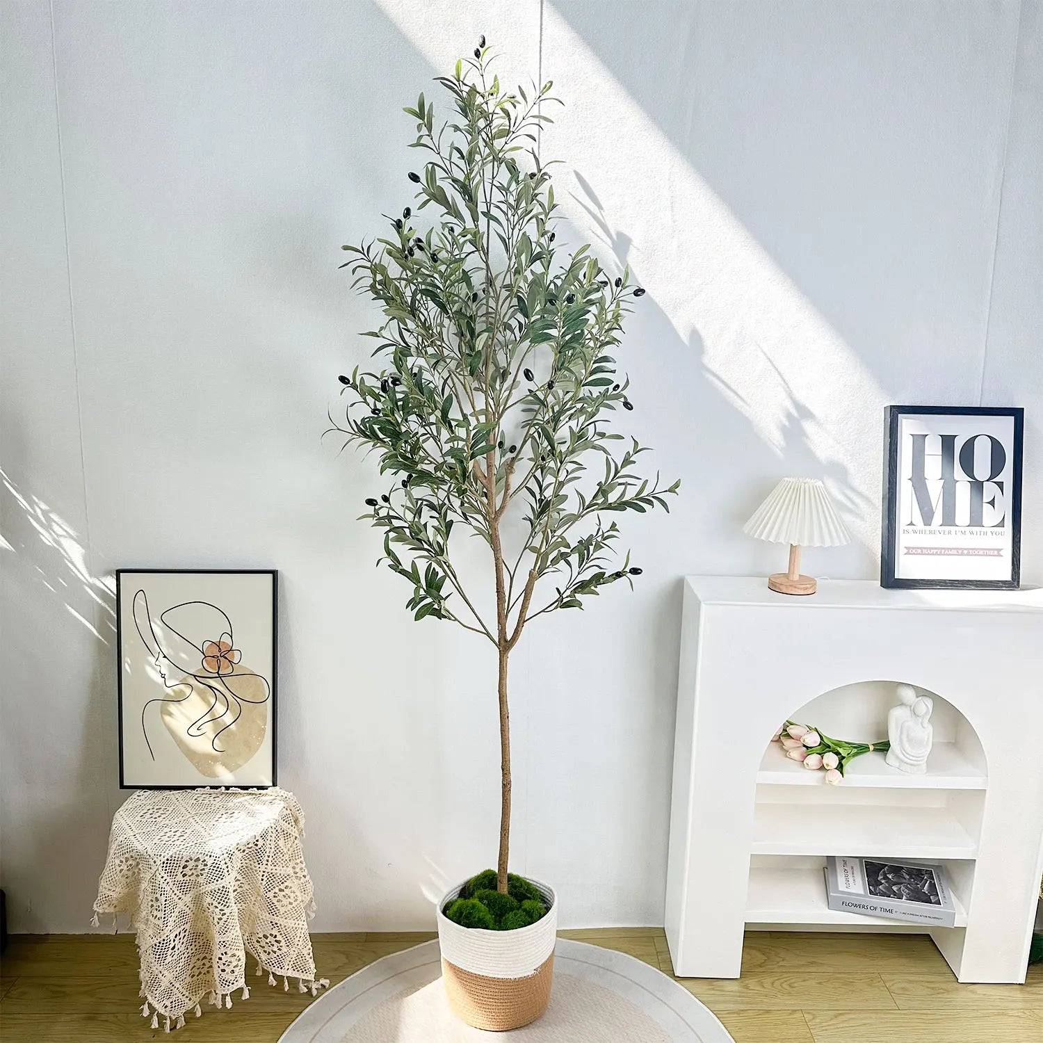 65-200CM Artificial Olive Plant tree High Branches Faux plant Plastic Leaf Ornamental indoor Artificial Plant for Home