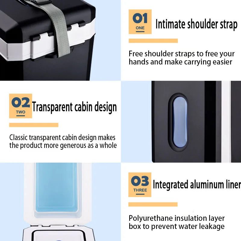 10L Car Refrigerator Mini Fridge Vehicle And Home Use Dormitory Truck Cold And Hot Dual-Use Temperature Control Digital