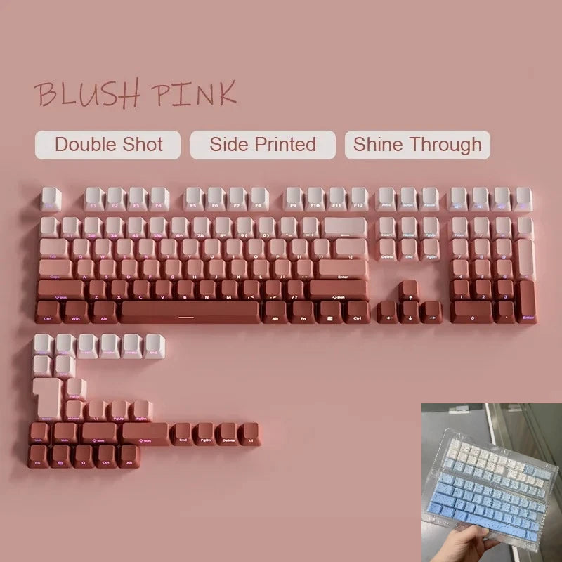 OEM Profile Gradient Keycaps ISO Enter Side Printed PBT Double Shot Keycap For Cherry MX Switch Mechanical Keyboard Key