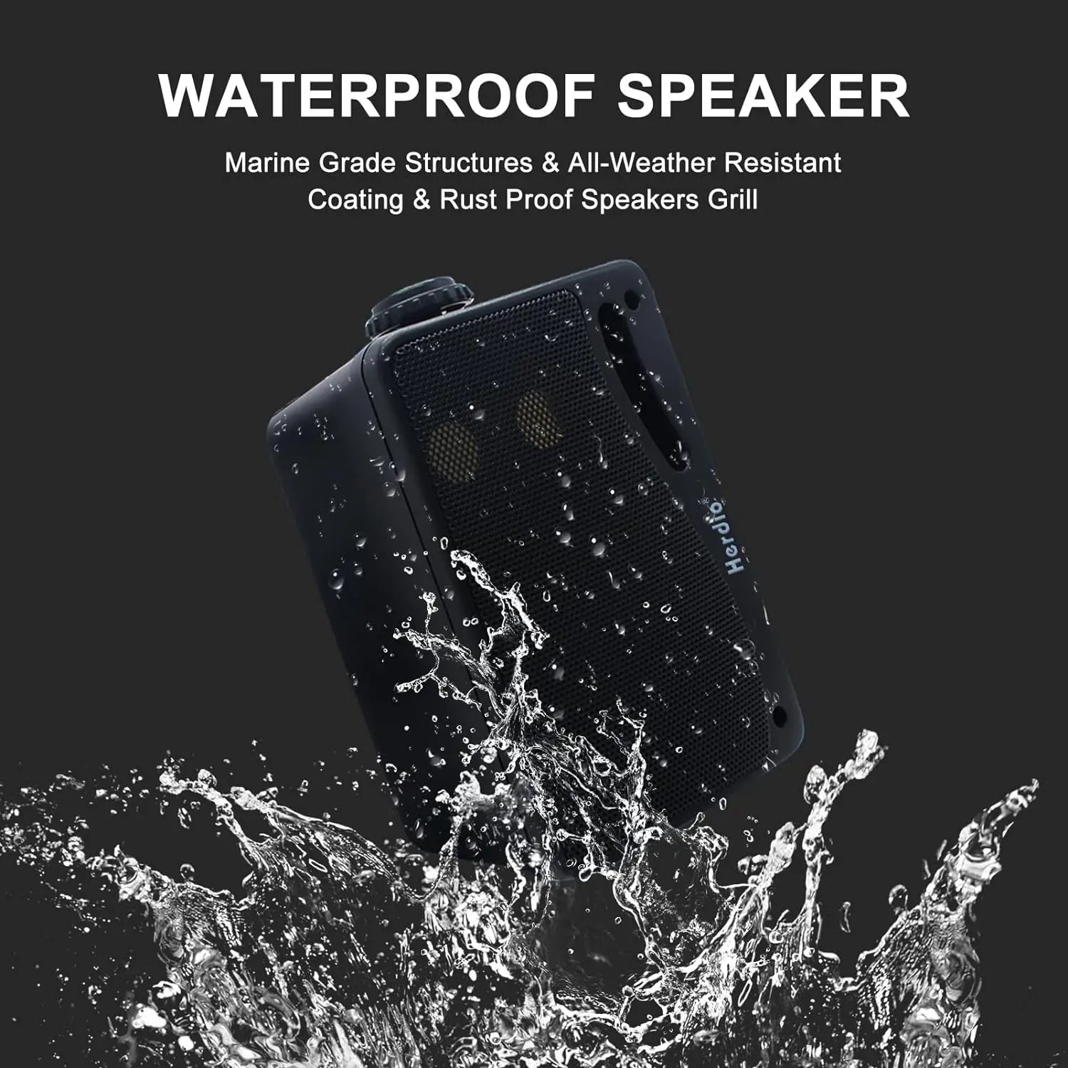 Herdio 3.5’’ Outdoor Bluetooth Speakers Waterproof 200W 3 Way Upgrade Premium Wall Mount Speakers Durable Mountable