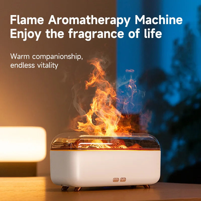 300ml Mini Volcanic Lava Essential Oil Aroma Diffuser Machine Small Household USB Home Fragrance Diffuser Flame