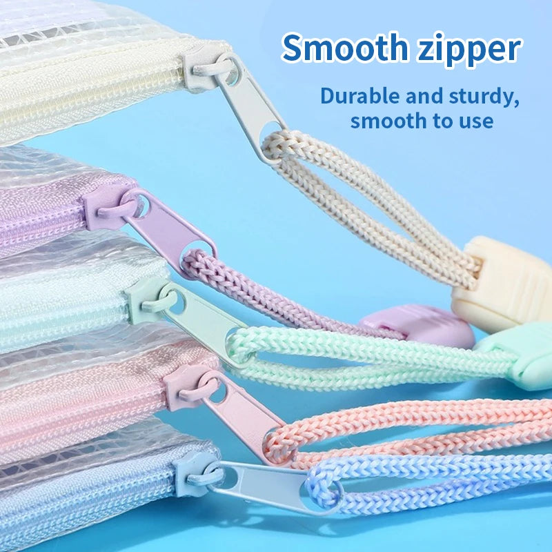 5/10/20/30pcs Zipper Storage Bag Pouch Waterproof A4 A5 PVC Mesh Zipper Bag For Files Toy Stationery For Office Home