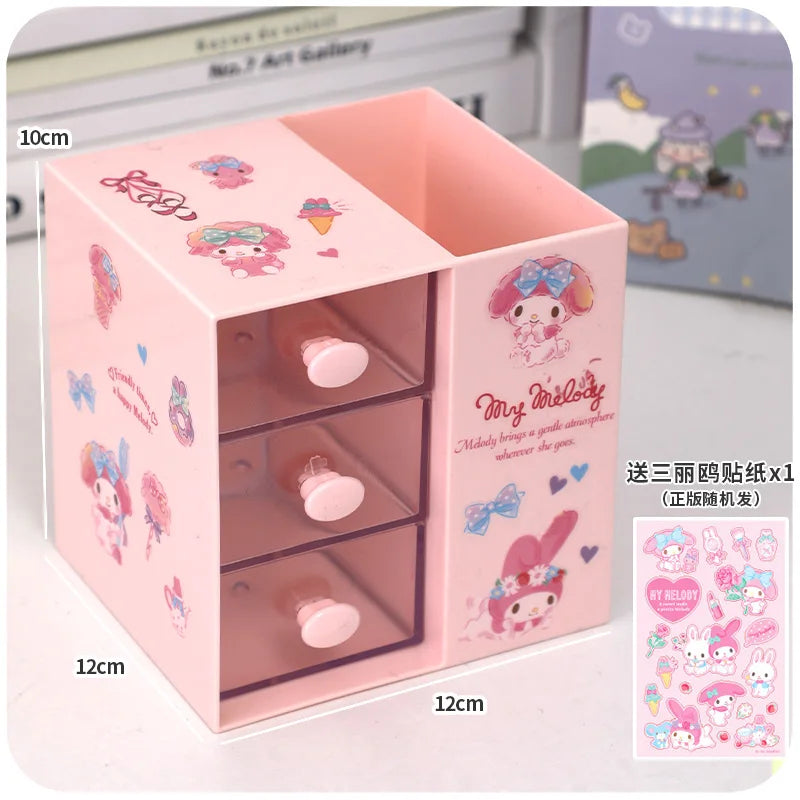2024 Sanrio Multifunctional Pencil Holder Large Cute Children’s Girl Cinnamoroll Kuromi Student Desktop Stationery