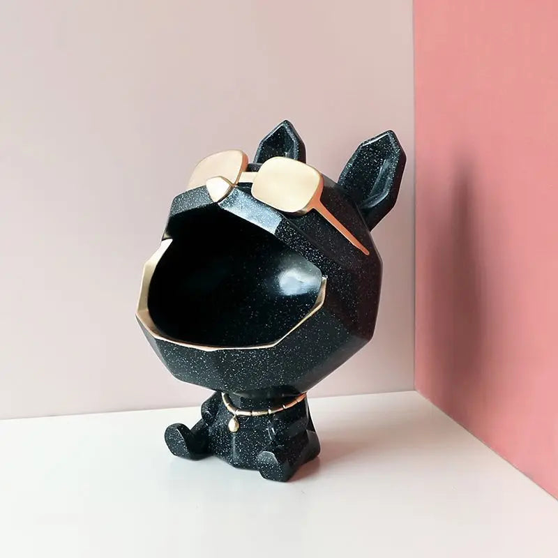Geometry Dog Model Decoration Pendant Big Mouth Storage Sculpture Porch Desktop Ornaments Keys Lipstick Storage Jar