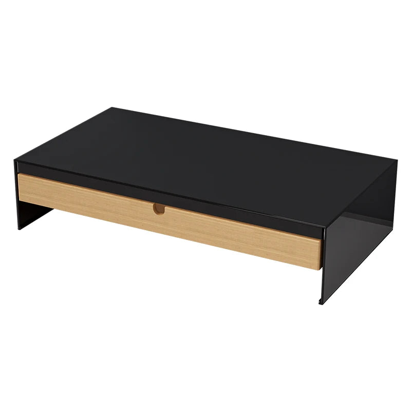 Monitor Stand Riser with Bamboo Drawer Ergonomic Desk Organizer with Storage and Cable Management White Monitor Stand