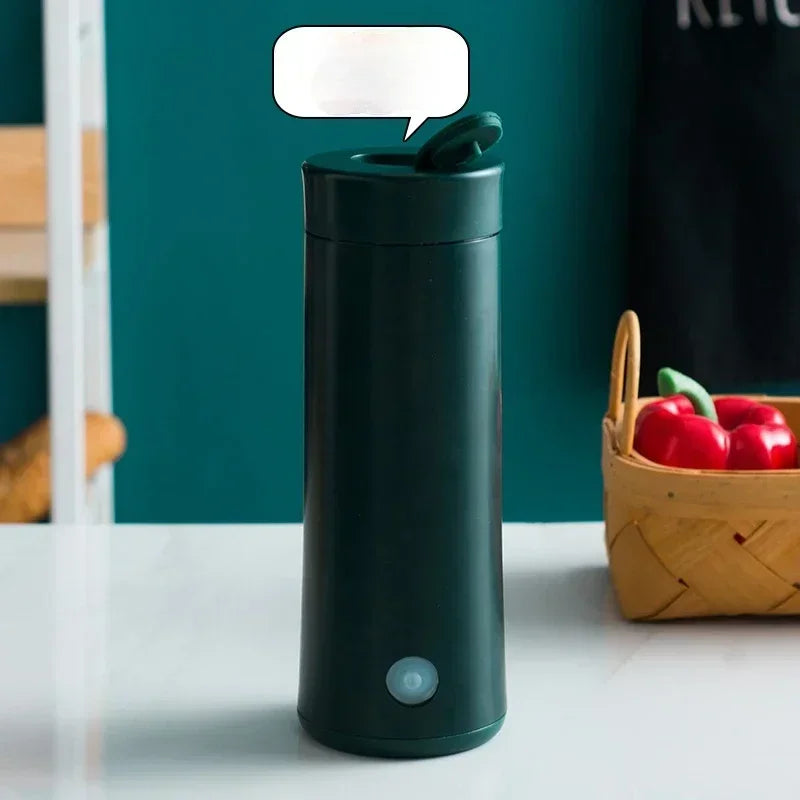 220V Electric hot water cupSmall portable kettle travel heating smart insulation artifact mini health cup - Green basic