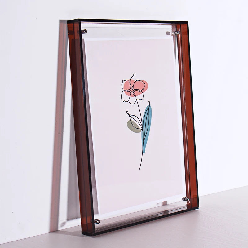 Translucent Acrylic Picture Frame Neon Floating Acrylic Wall Tabletop Frame Decoration Photo Frame for Gallery Home