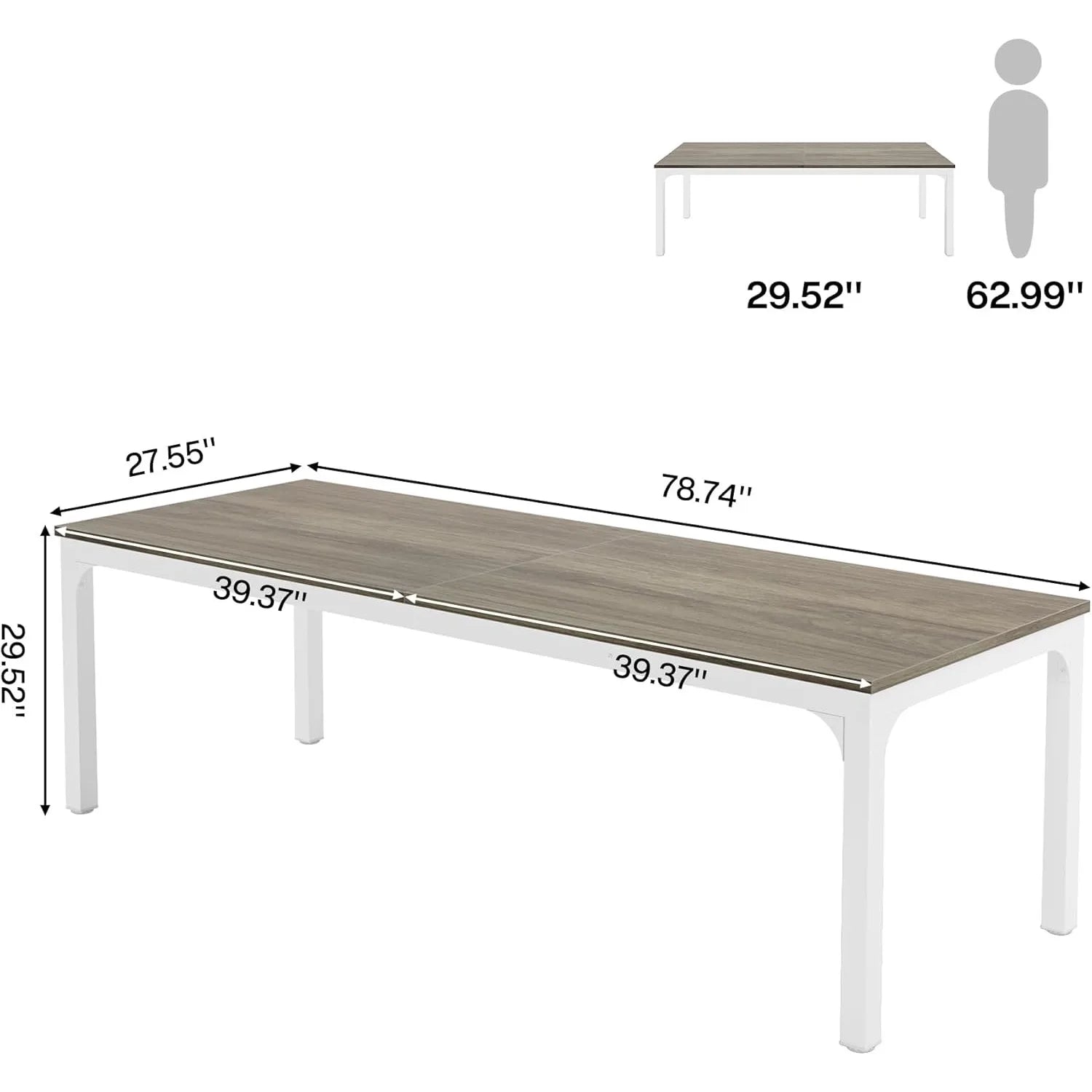 78.7 Inches Extra Long Computer Desk 2 Person Desk Double Long Desk Workstaion for Home Office