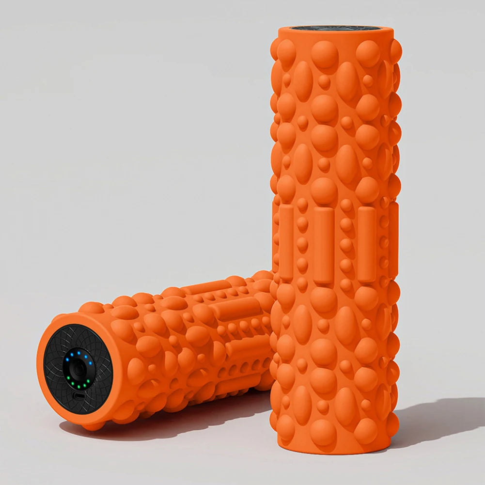 Electric Vibrating Foam Roller Yoga Column Rechargeable Exercise Roller 5 Modes Muscle Roller for Yoga Pilates - Foam
