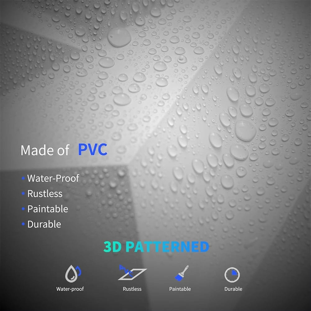 50/100Pcs 3D Wall Panels in Diamond Design Black/White Mural Tile Panel Mold 3D Wall Paper for Living Room Lobby