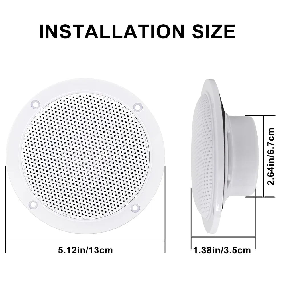 Herdio 4 Inch 160W Home In-Wall Ceiling Waterproof Speaker Surround Sound Speaker for Kitchen Bathroom Yacht Outdoor
