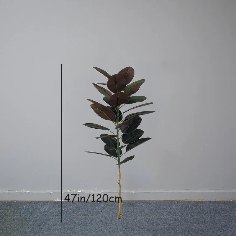 13-70in Large Ficus Tree Artificial Rubber Tree Plastic Banyan Plants Real Touch Banyan Leaves For Home Garden Shop