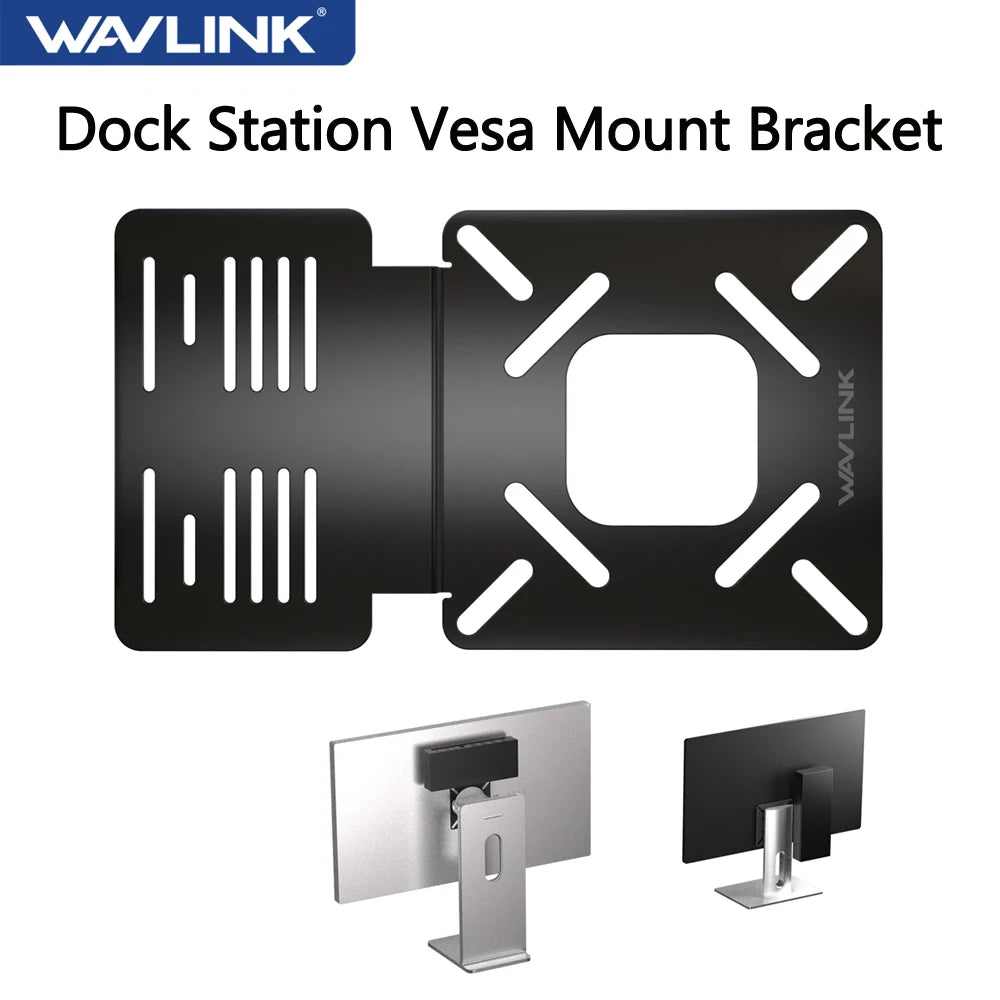 WAVLINK Docking Station Mount for Workstation Behind Monitor Vesa Mounting Electrolytic Iron Dock Holder Vesa Mount