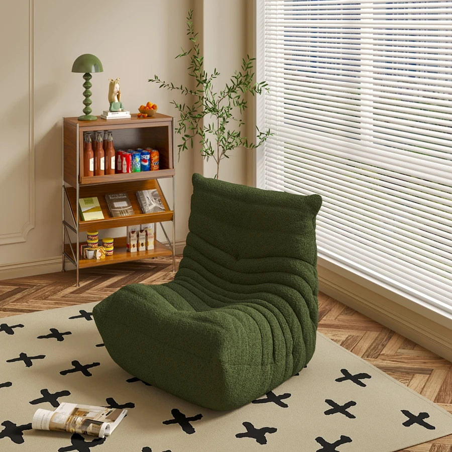 Sleep Tatami Single Small Lazy Sofa Caterpillar Balcony Reclining Leisure Chair Net Red Bedroom Can Lie - Green