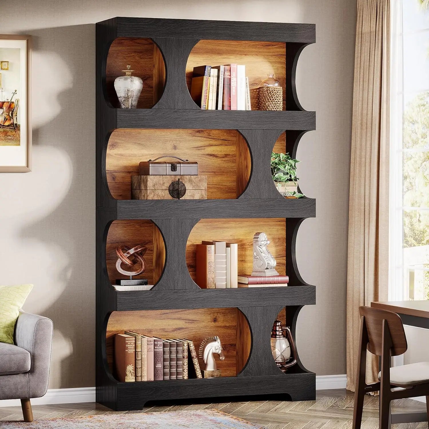black-bookcase-modern-bookshelf-4-tier-freestanding-display-shelf-with-classic-shape-for-living-room-home-office