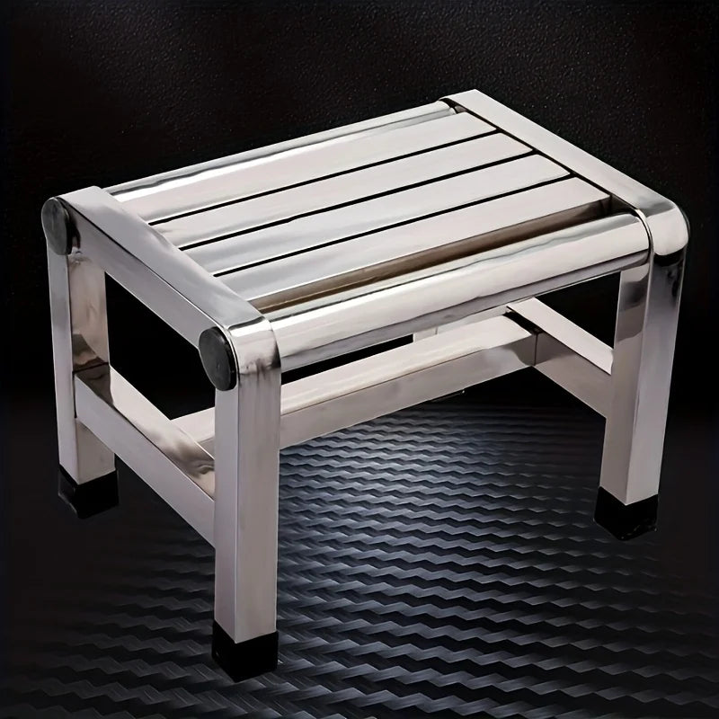 Multi Functional Stainless Steel Stool - Durable Thick & Sturdy Stool Ideal for Living Room Bathroom Kitchen Corridors