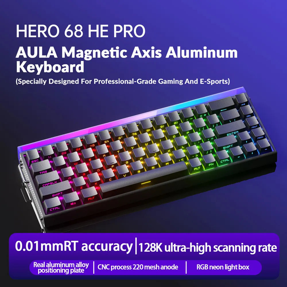 AULA HERO68HE Pro\Ultra Magnetic Gaming Keyboard 75% Magnetic Switch Keyboard Rapid Trigger for Esports PBT High