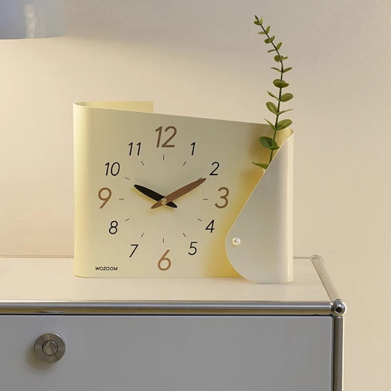 Cream Style Home Decor Living Room Foyer Desktop Decoration Creative Desk Clock