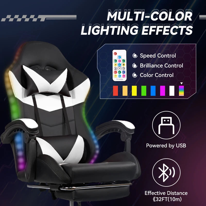 Nalupatio Ergonomic Office Chair Leather E-Sports Chair,Gaming Chair Rotatable Adjustable Headrest，For Offices
