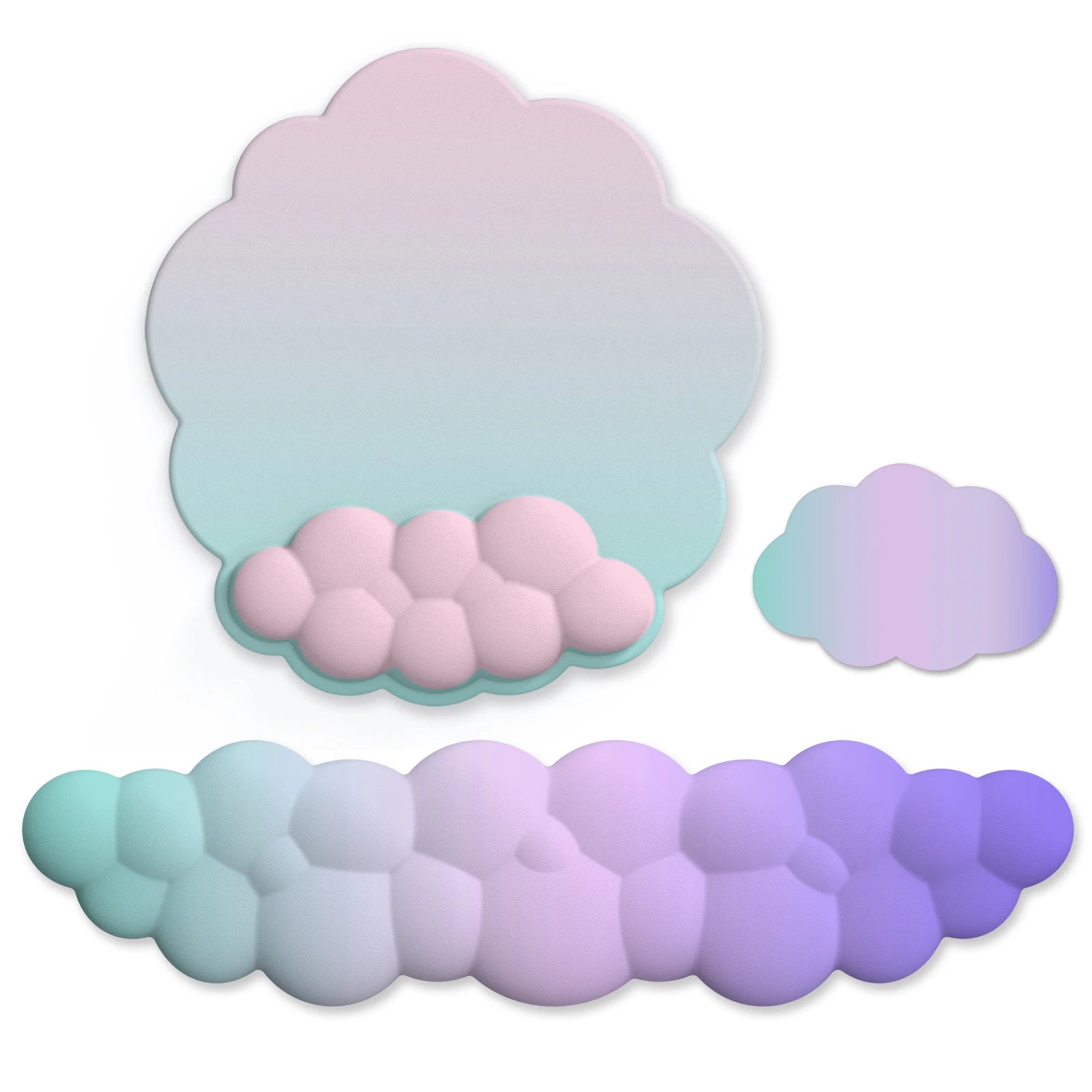 Cloud Keyboard Wrist Rest Mouse Pad Wrist Support Keyboard Set with Ergonomic Memory Foam Anti-Slip Base for Home