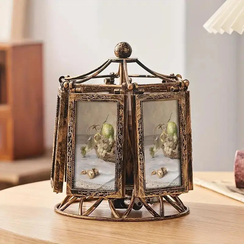 4/5 Inch Wedding Picture Frame Vintage Decoration Home Photo Frame Ornaments Living Room Desk Office Windmill Carousel