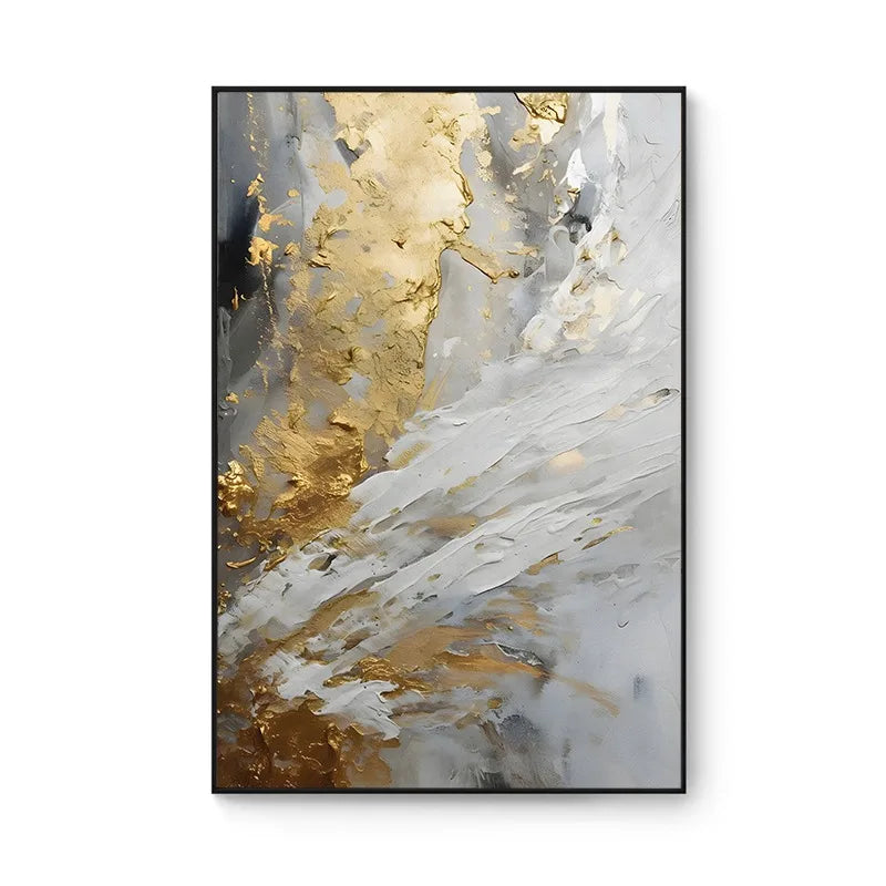 100% Hand Painted，Gold Grey Beige Black,Textured Painting Acrylic Abstract Oil Painting Wall Decor Living Room Office