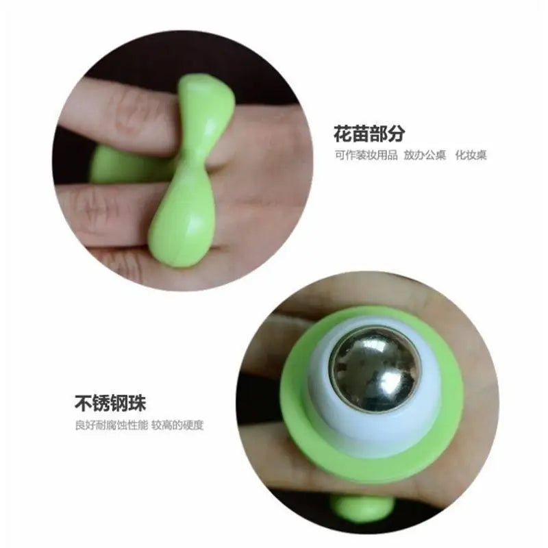 Flower Pot Massage Cute Flower Seedling Massager Eye Cream Compress Massage with Roller Steal Ball for MuscleRelexation