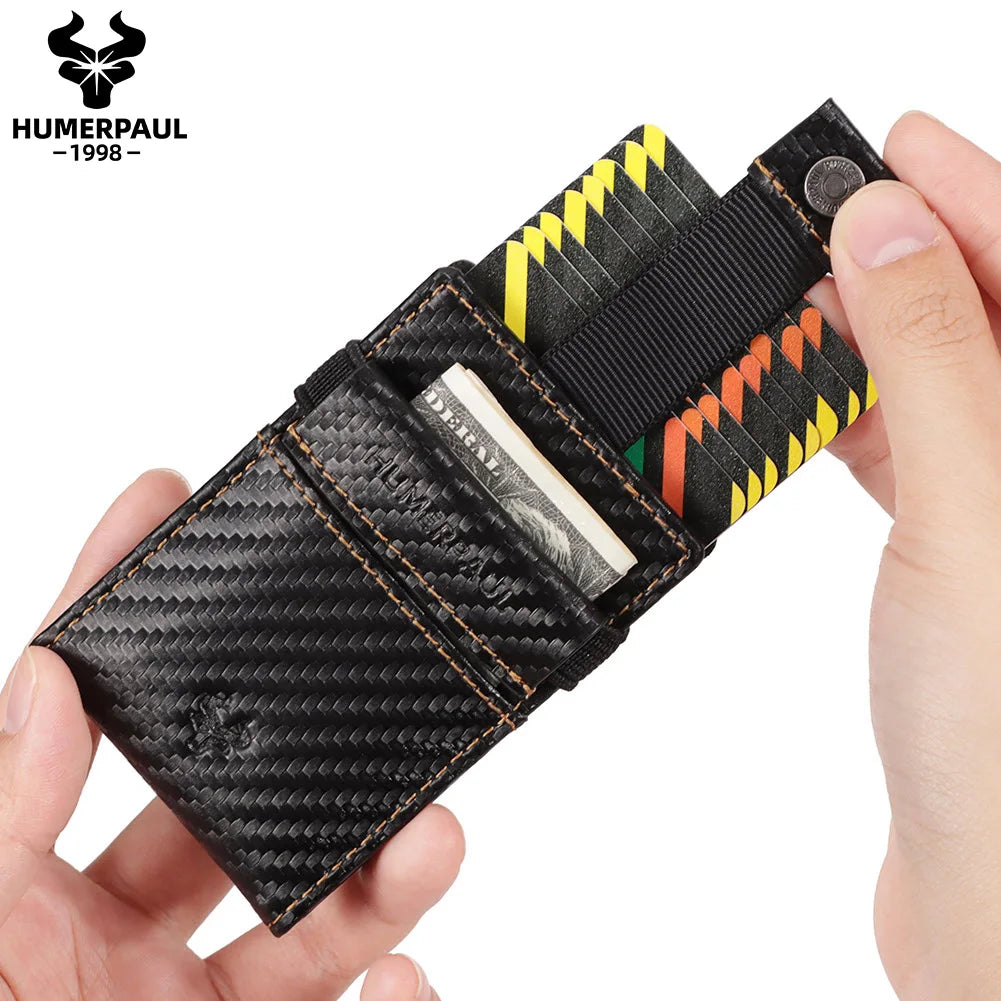 Anti-theft Rfid Credit Card Holder Wallet for Men Genuine Leather Slim Bank ID Cardholder Case Portable Minimalist