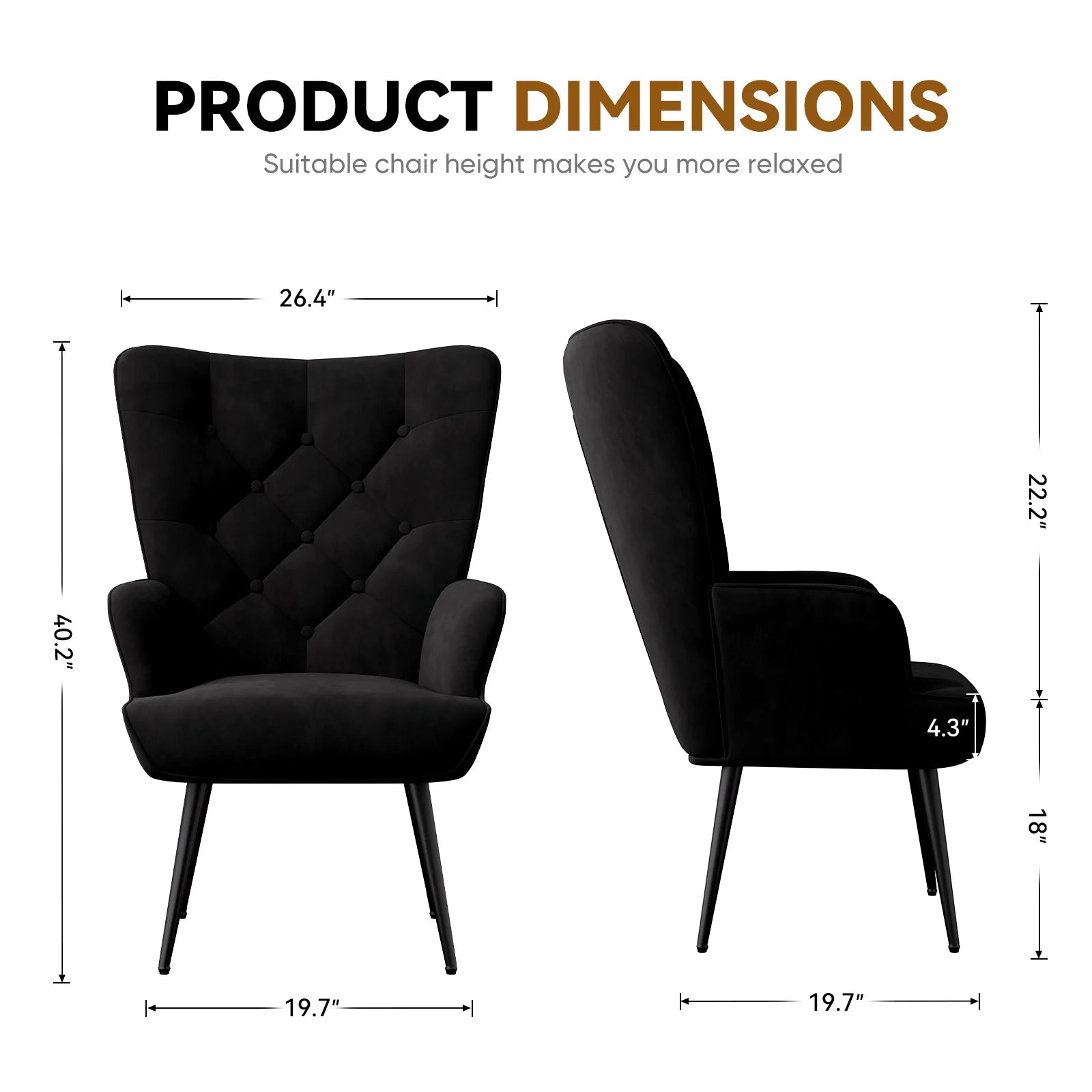 Velvet Armchair High Back Bedroom Chair Medieval Modern Living Room Chair Plush Button Back Sofa Chair Soft Cushioned