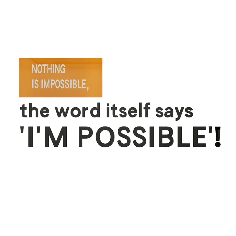 English Letter Acrylic Wall Stickers for Living Room Inspirational Text Office Sports Hall Decoration - black orange