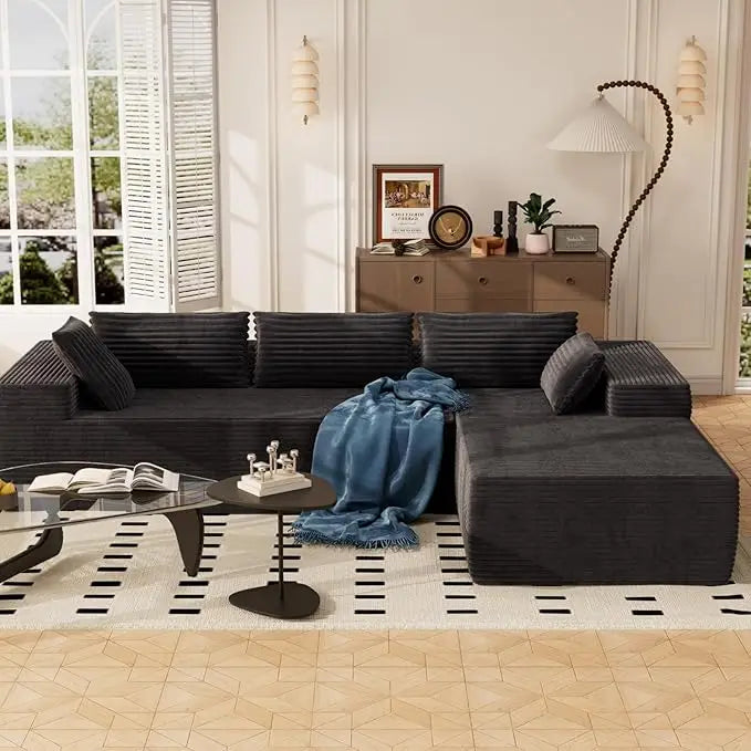 105.5’’ Modular Sectional Sofa L-Shape Modular Cloud Sofa with Deep Seat for Living Room Bedroom Upholstered Couches