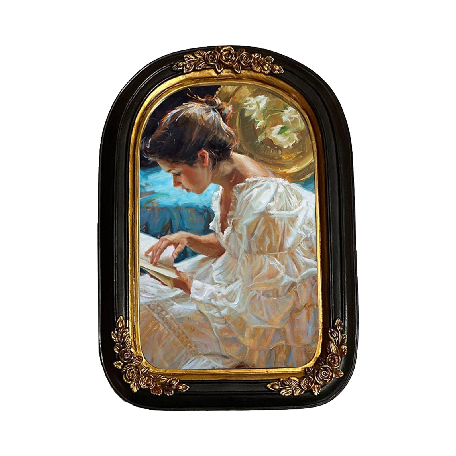 Luxury Antique Resin Photo Display Frame Hanging Elegant Picture Holder Luxury Gift for Office Living Room Decor