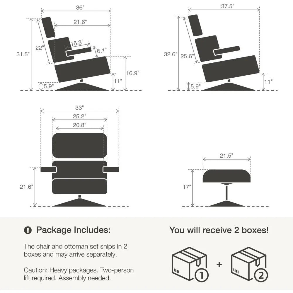 Top Black Grain Leather Mid Century Chaise Lounge Chair and Ottoman Modern Chair Classic Design Walnut Wood Heavy Duty