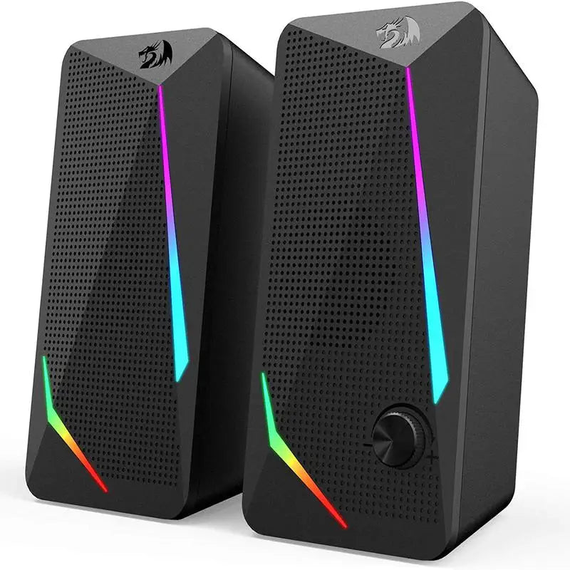 Redragon GS510 Waltz RGB Desktop Speakers 2.0 Channel PC Computer Stereo Speaker with 4 Colorful LED Backlight Modes