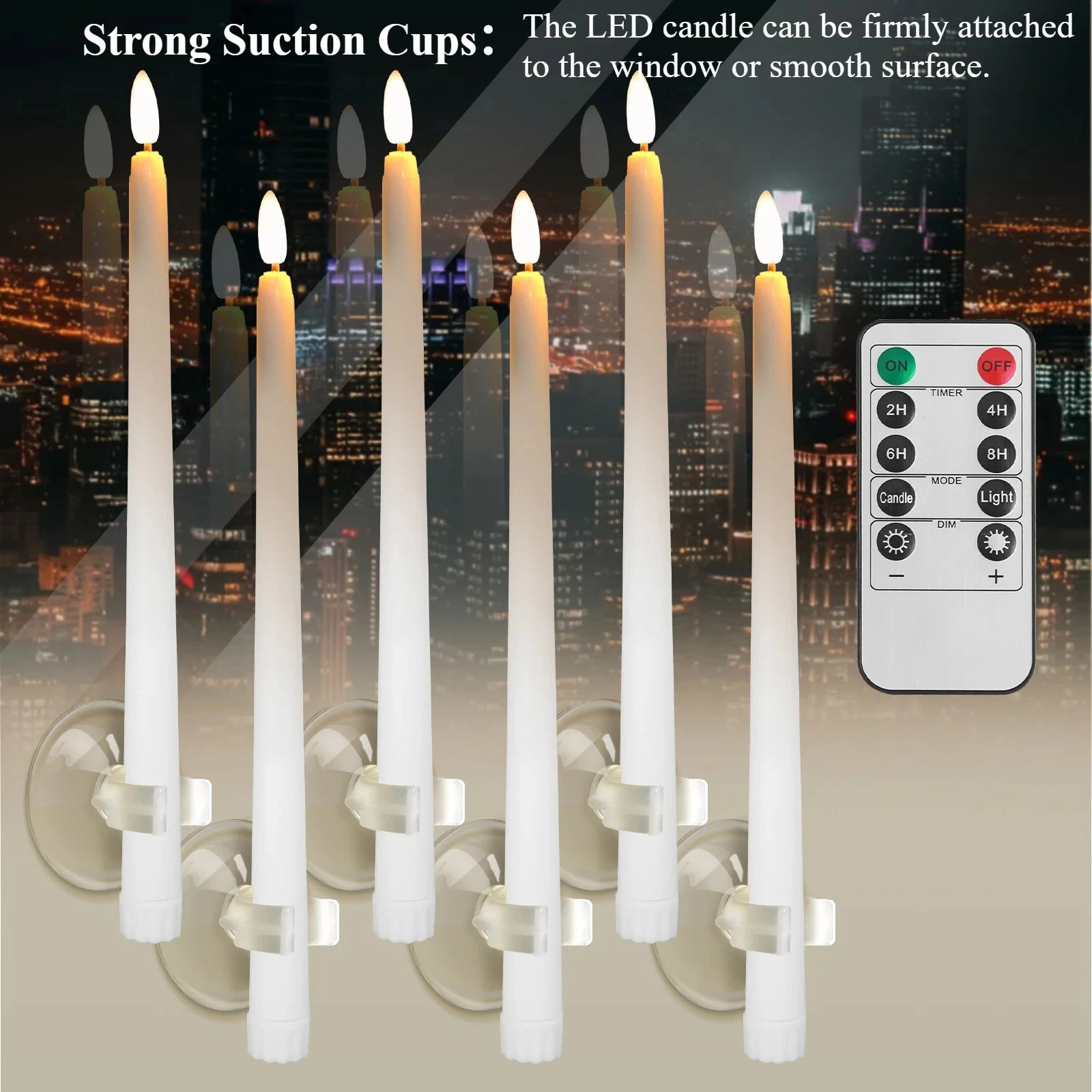 Pack of 12/24Pc LED Flameless Flickering Taper Candles with Remote Battery Operated Tea Lights Home Wedding Decor