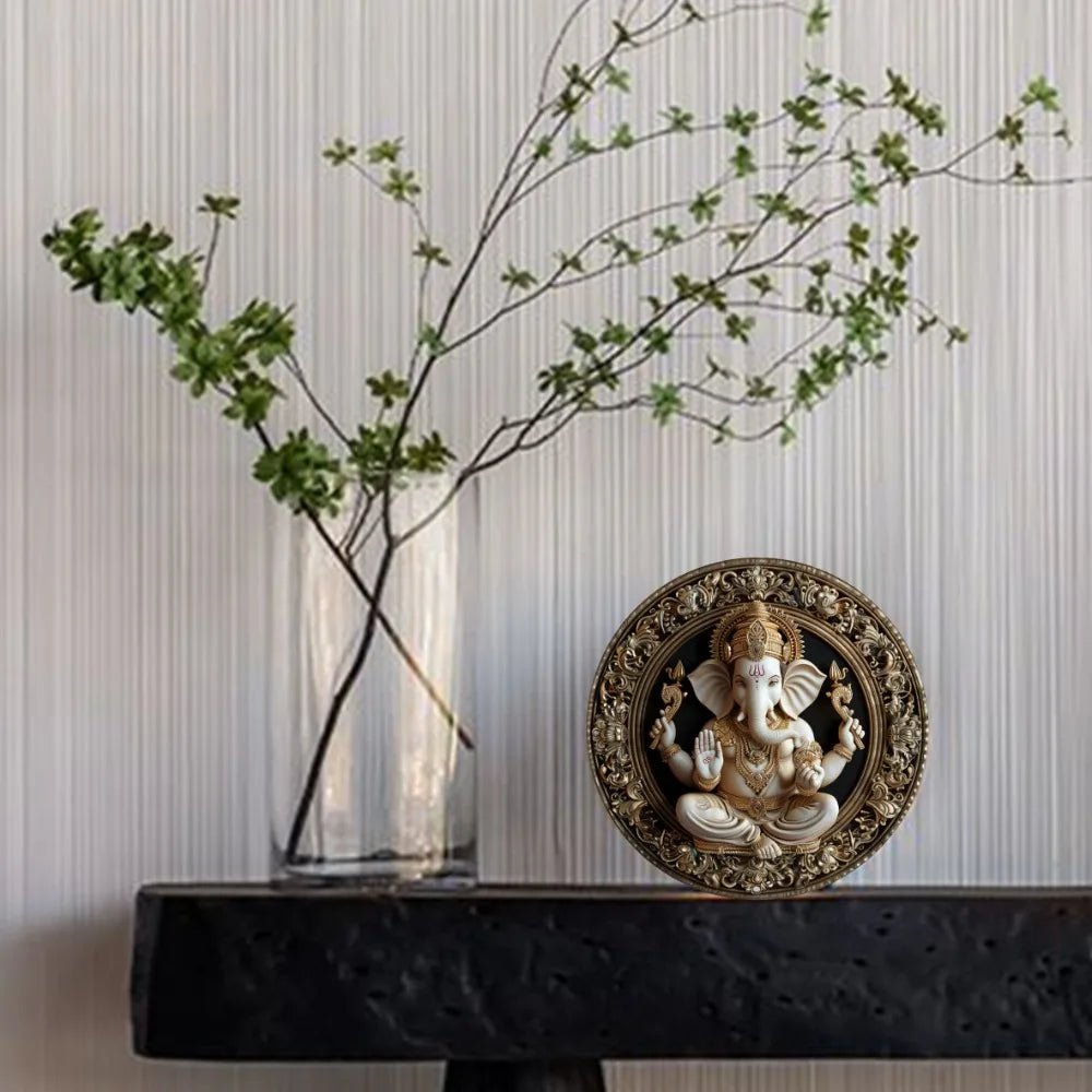 Vintage Indian Elephant God Aluminum Sign Durable Metal Wall Art for Home Office Bar Cafe Decorative Poster