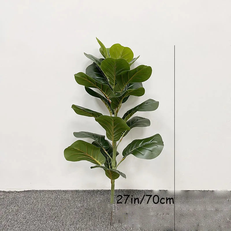 67in Large Artificial Tree Faux Ficus Lyrata Plants Fake Monstera Plastic Banyan Leafs For Home Shop Garden Office