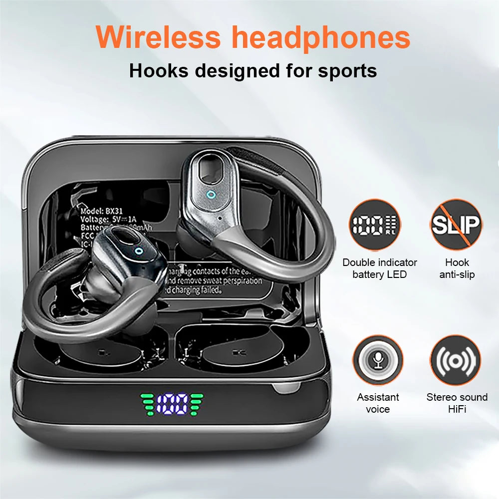 GREATWALL TWS Wireless Bluetooth Earphones Headset Wireless 5.3 Sports ear-hook Headset Stereo noise reduction Earbuds